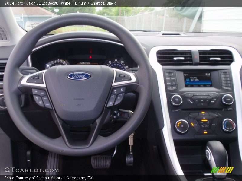 White Platinum / Charcoal Black 2014 Ford Fusion SE EcoBoost