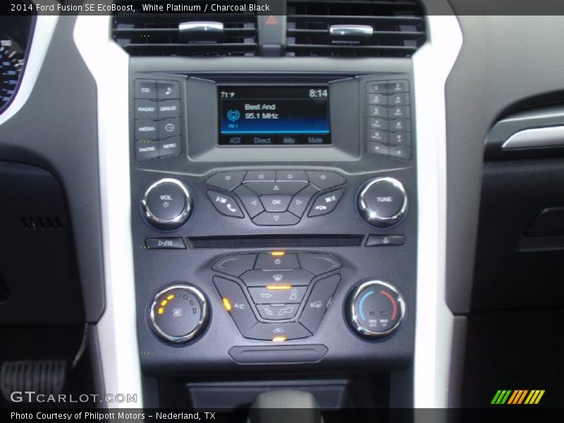 White Platinum / Charcoal Black 2014 Ford Fusion SE EcoBoost