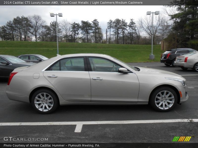 Silver Coast Metallic / Light Cashmere/Medium Cashmere 2014 Cadillac CTS Luxury Sedan AWD