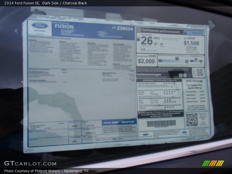 Dark Side / Charcoal Black 2014 Ford Fusion SE