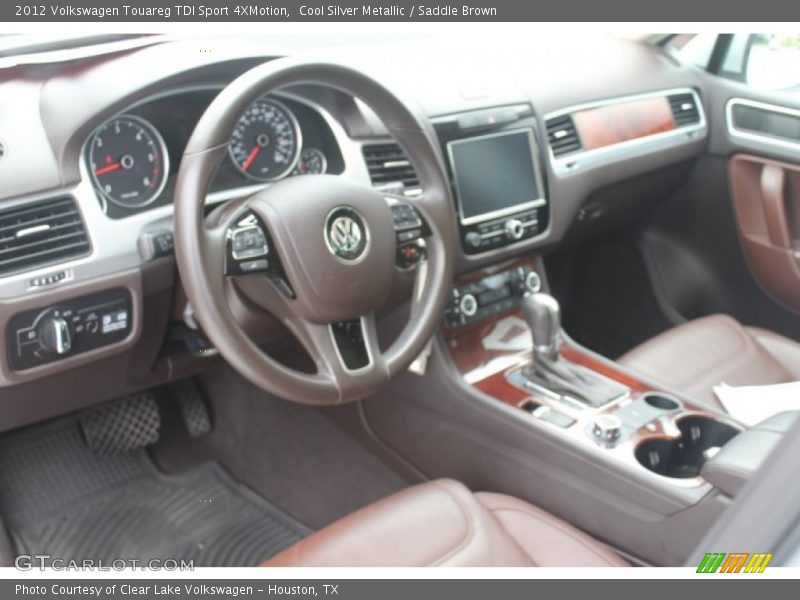 Cool Silver Metallic / Saddle Brown 2012 Volkswagen Touareg TDI Sport 4XMotion