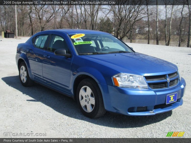 Marathon Blue Pearl / Dark Slate Gray/Light Slate Gray 2008 Dodge Avenger SE