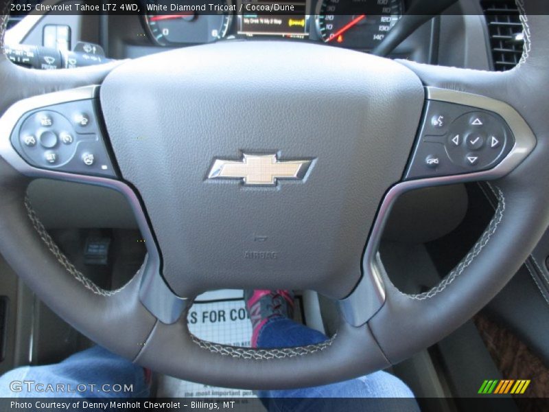 White Diamond Tricoat / Cocoa/Dune 2015 Chevrolet Tahoe LTZ 4WD