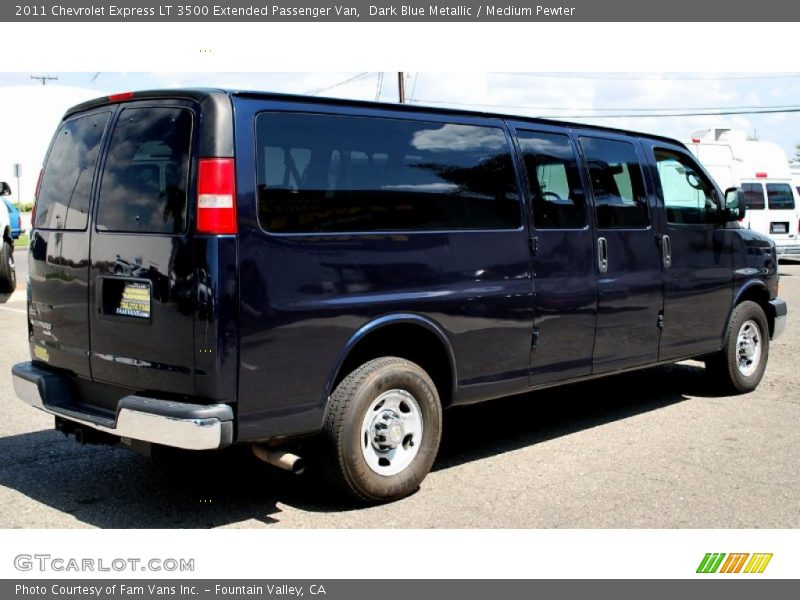 Dark Blue Metallic / Medium Pewter 2011 Chevrolet Express LT 3500 Extended Passenger Van