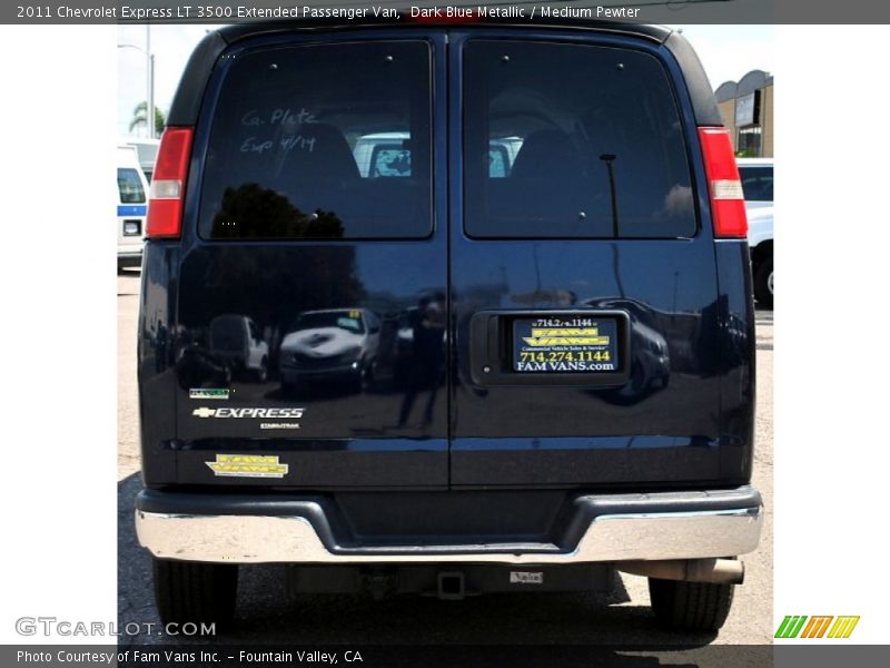 Dark Blue Metallic / Medium Pewter 2011 Chevrolet Express LT 3500 Extended Passenger Van
