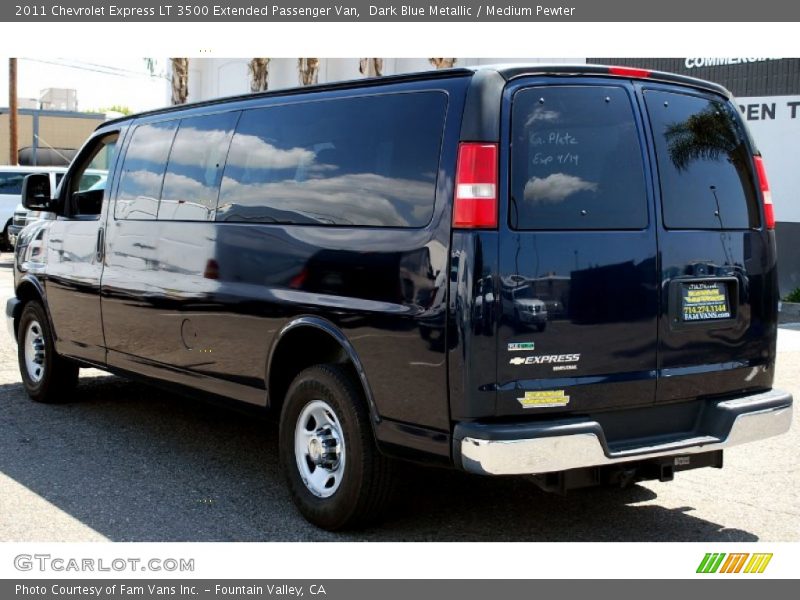 Dark Blue Metallic / Medium Pewter 2011 Chevrolet Express LT 3500 Extended Passenger Van