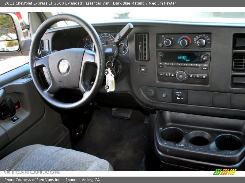 Dark Blue Metallic / Medium Pewter 2011 Chevrolet Express LT 3500 Extended Passenger Van