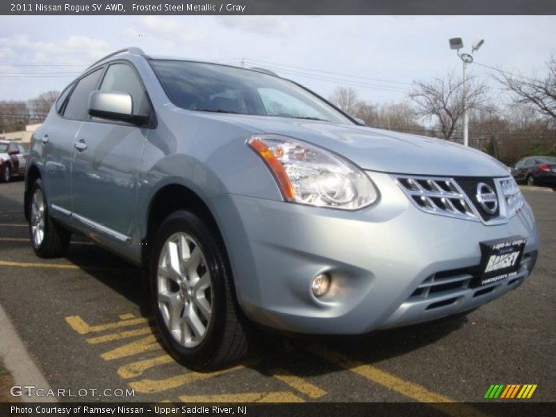 Frosted Steel Metallic / Gray 2011 Nissan Rogue SV AWD