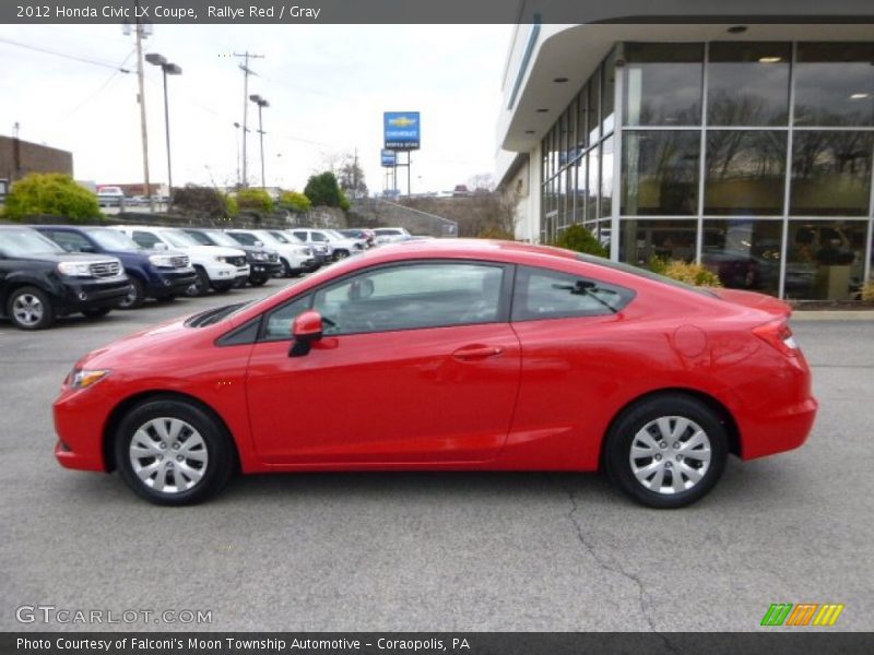 Rallye Red / Gray 2012 Honda Civic LX Coupe