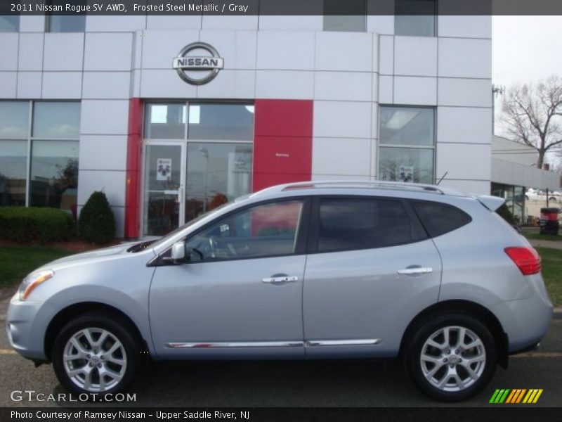 Frosted Steel Metallic / Gray 2011 Nissan Rogue SV AWD