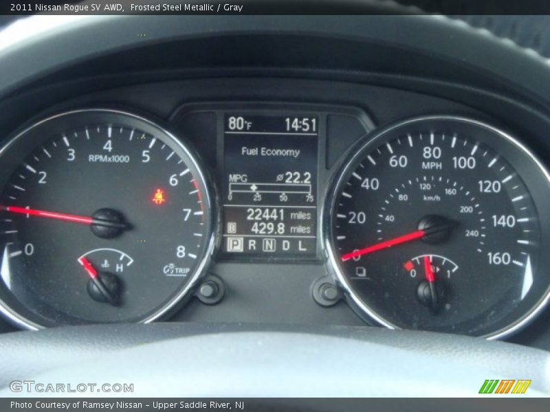 Frosted Steel Metallic / Gray 2011 Nissan Rogue SV AWD