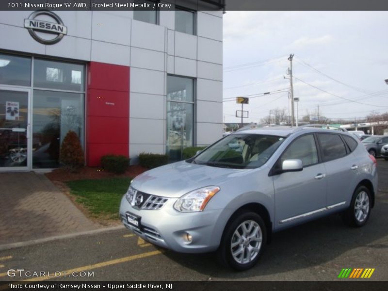 Frosted Steel Metallic / Gray 2011 Nissan Rogue SV AWD