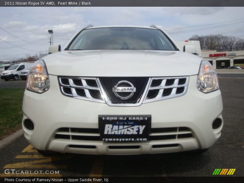 Pearl White / Black 2011 Nissan Rogue SV AWD