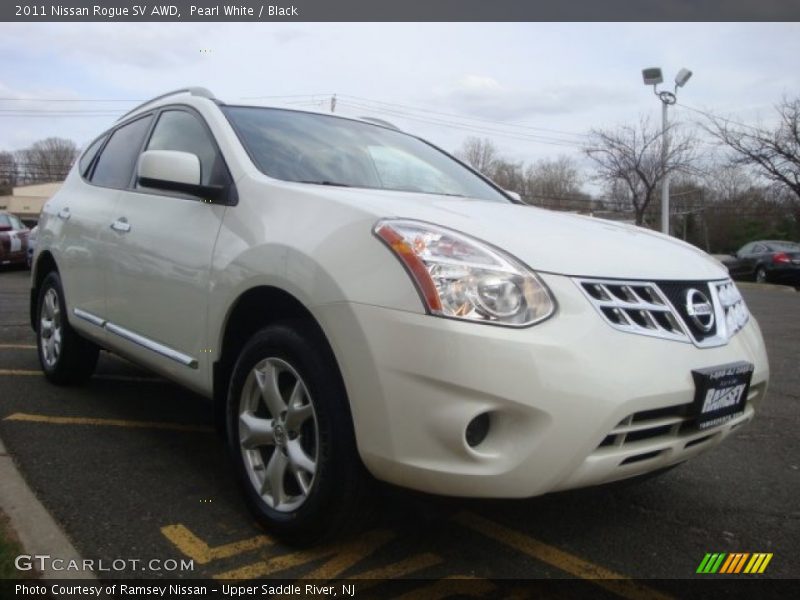 Pearl White / Black 2011 Nissan Rogue SV AWD