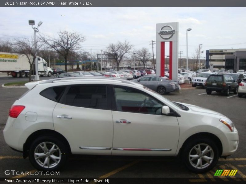 Pearl White / Black 2011 Nissan Rogue SV AWD