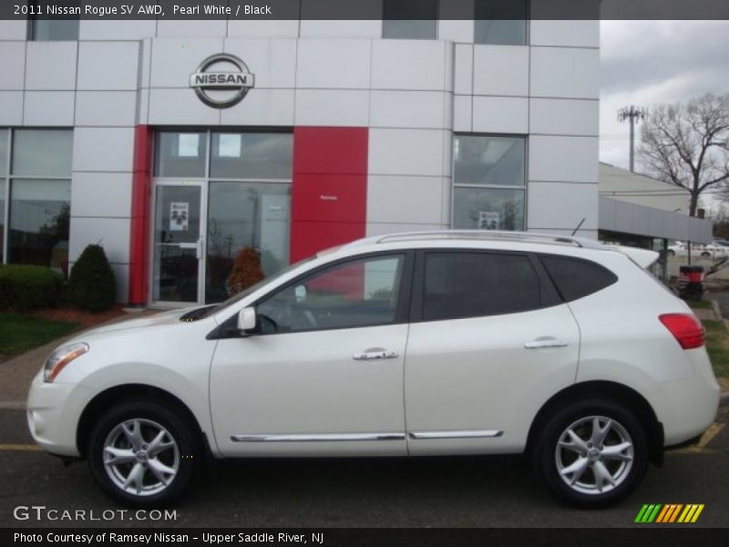 Pearl White / Black 2011 Nissan Rogue SV AWD