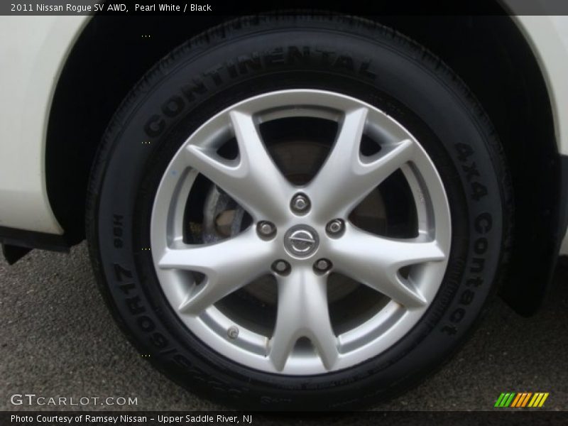 Pearl White / Black 2011 Nissan Rogue SV AWD