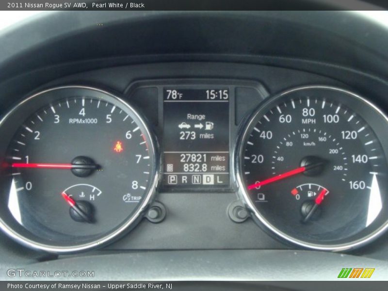Pearl White / Black 2011 Nissan Rogue SV AWD