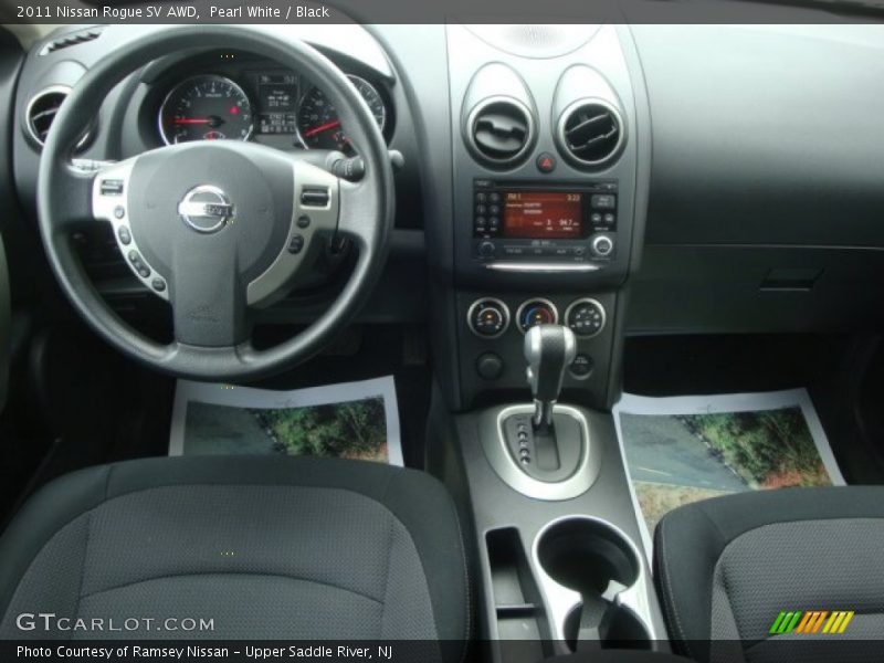 Pearl White / Black 2011 Nissan Rogue SV AWD