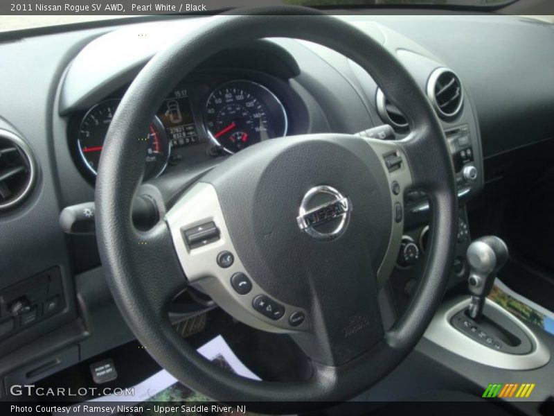 Pearl White / Black 2011 Nissan Rogue SV AWD