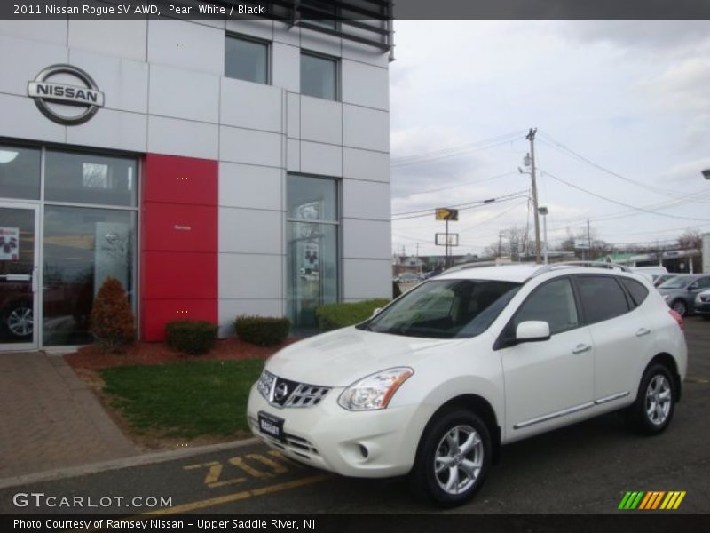 Pearl White / Black 2011 Nissan Rogue SV AWD