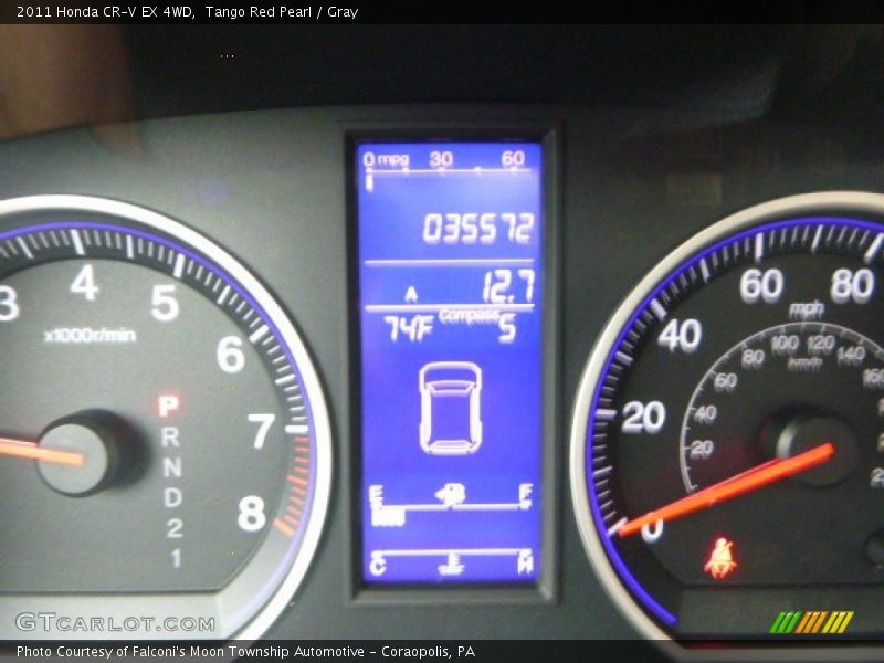 Tango Red Pearl / Gray 2011 Honda CR-V EX 4WD