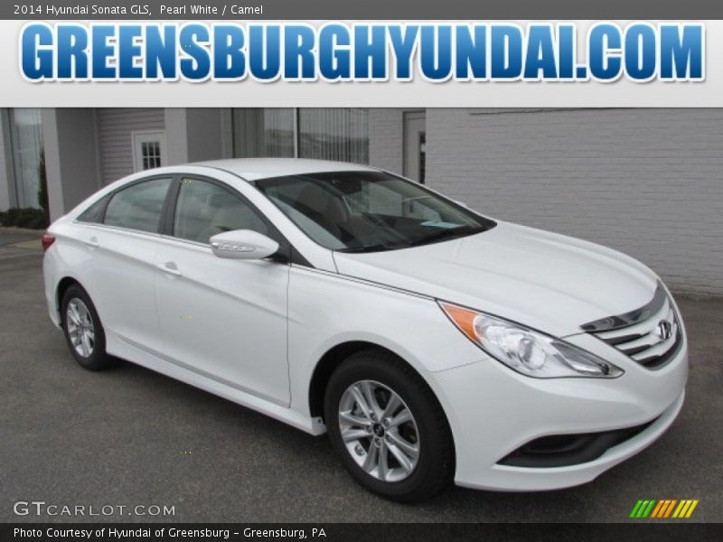 Pearl White / Camel 2014 Hyundai Sonata GLS