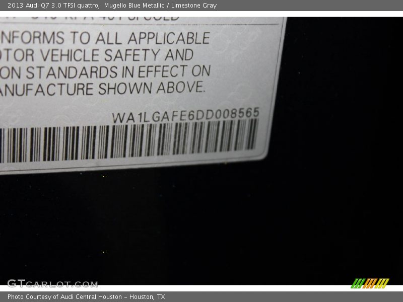 Mugello Blue Metallic / Limestone Gray 2013 Audi Q7 3.0 TFSI quattro