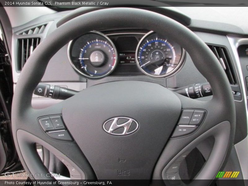 Phantom Black Metallic / Gray 2014 Hyundai Sonata GLS