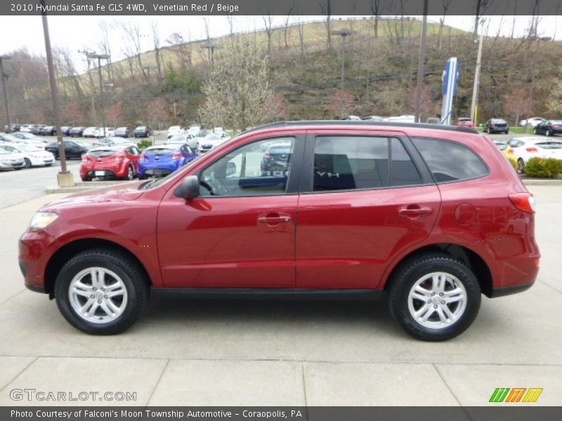 Venetian Red / Beige 2010 Hyundai Santa Fe GLS 4WD