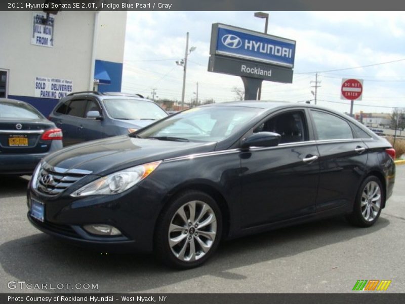 Indigo Blue Pearl / Gray 2011 Hyundai Sonata SE 2.0T