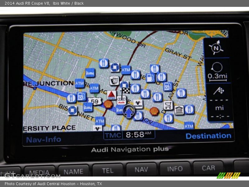 Navigation of 2014 R8 Coupe V8