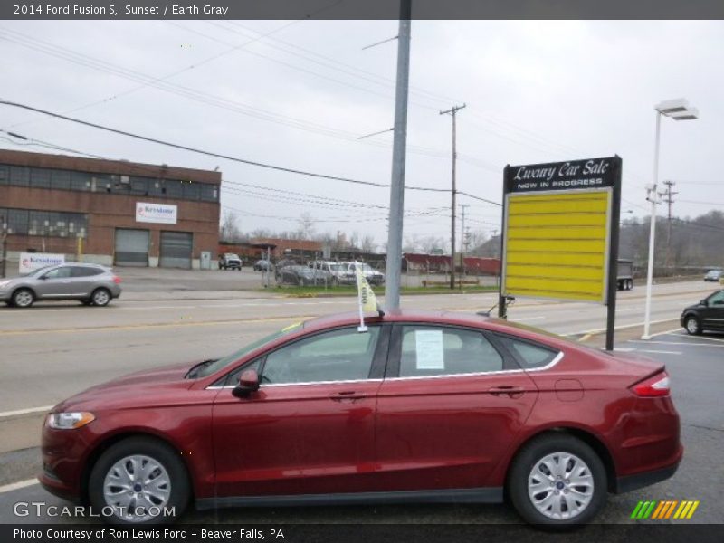 Sunset / Earth Gray 2014 Ford Fusion S