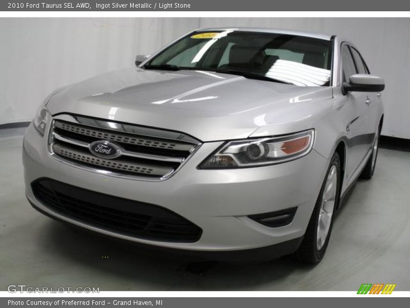 Ingot Silver Metallic / Light Stone 2010 Ford Taurus SEL AWD