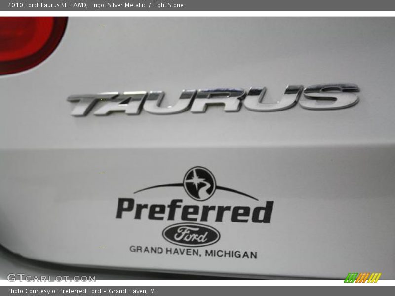 Ingot Silver Metallic / Light Stone 2010 Ford Taurus SEL AWD