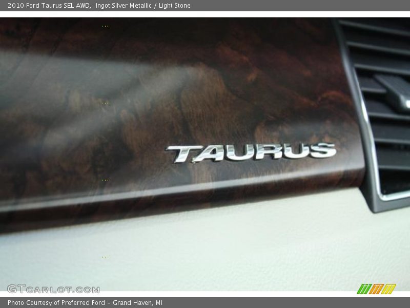 Ingot Silver Metallic / Light Stone 2010 Ford Taurus SEL AWD