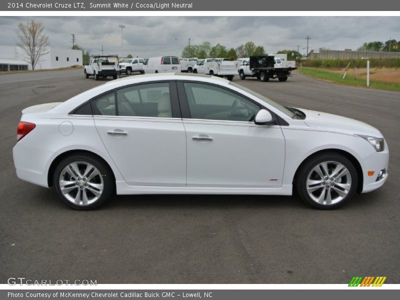 Summit White / Cocoa/Light Neutral 2014 Chevrolet Cruze LTZ