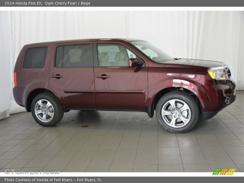 Dark Cherry Pearl / Beige 2014 Honda Pilot EX