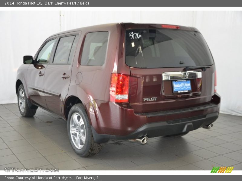 Dark Cherry Pearl / Beige 2014 Honda Pilot EX