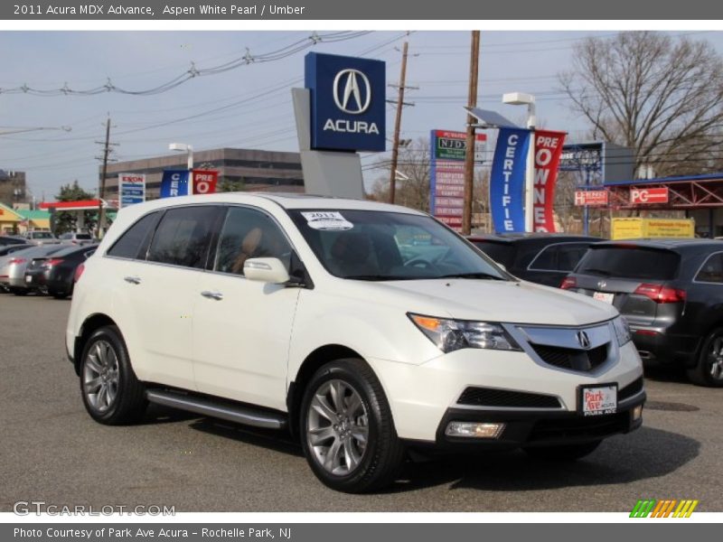 Aspen White Pearl / Umber 2011 Acura MDX Advance