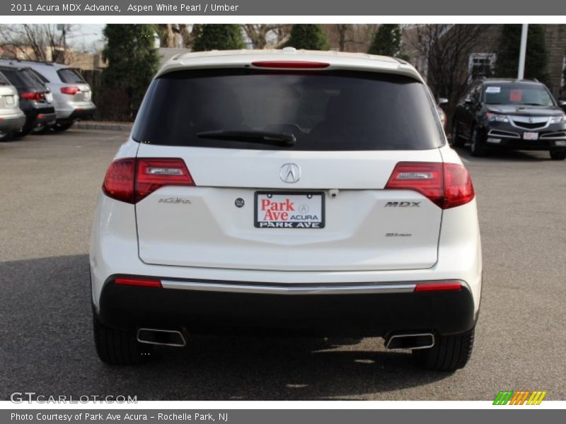 Aspen White Pearl / Umber 2011 Acura MDX Advance