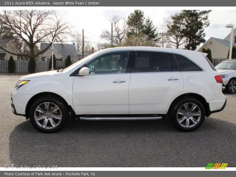 Aspen White Pearl / Umber 2011 Acura MDX Advance