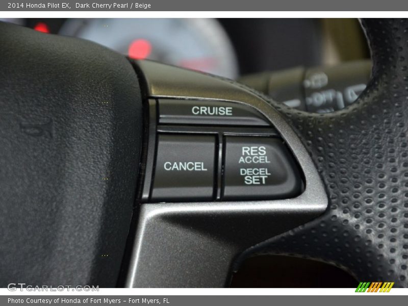 Dark Cherry Pearl / Beige 2014 Honda Pilot EX