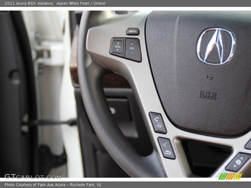 Aspen White Pearl / Umber 2011 Acura MDX Advance
