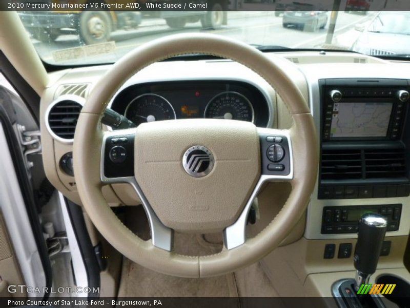 White Suede / Camel 2010 Mercury Mountaineer V6 Premier AWD
