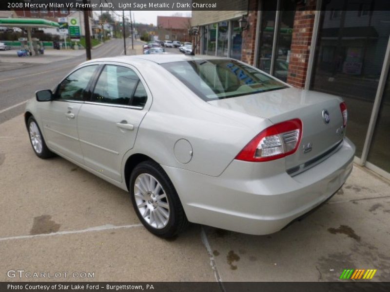 Light Sage Metallic / Dark Charcoal 2008 Mercury Milan V6 Premier AWD