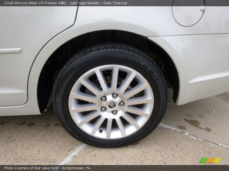 Light Sage Metallic / Dark Charcoal 2008 Mercury Milan V6 Premier AWD