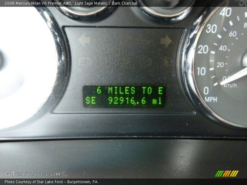 Light Sage Metallic / Dark Charcoal 2008 Mercury Milan V6 Premier AWD