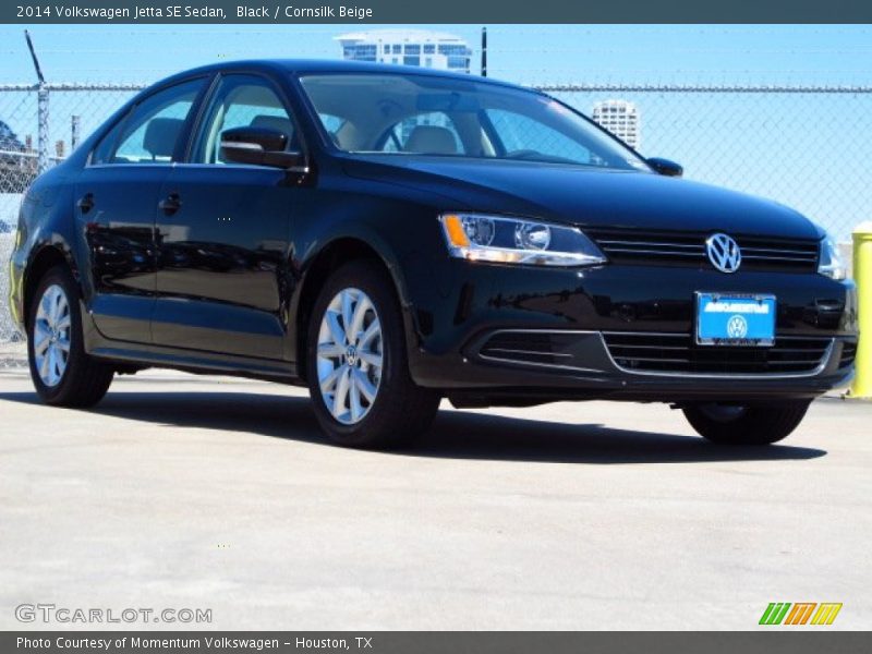 Black / Cornsilk Beige 2014 Volkswagen Jetta SE Sedan