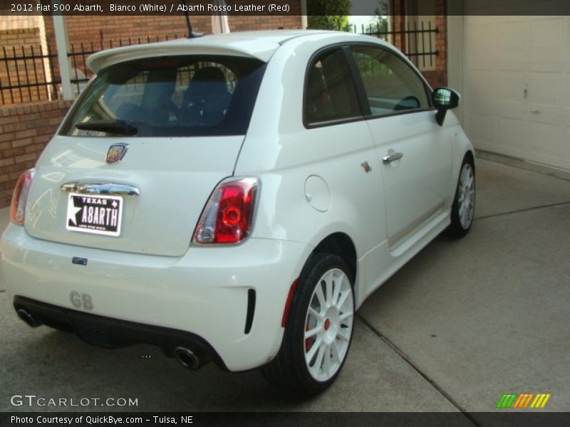 Bianco (White) / Abarth Rosso Leather (Red) 2012 Fiat 500 Abarth